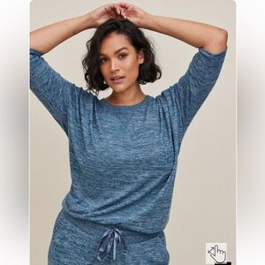 Torrid | 2X | Super Soft Plush Blue Long Sleeve Dolman Lounge Top